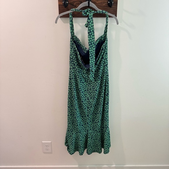 Anthropologie Hutch Blue Green Floral Halter Corset Midi Dress Small - Picture 4 of 10